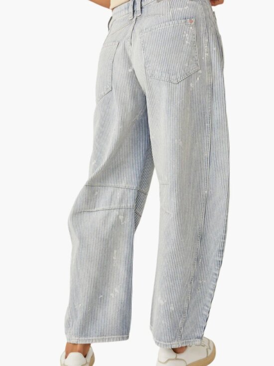 Free People Good Luck Paint Splatter Stripe Jeans, 28 - Picture 3 of 14